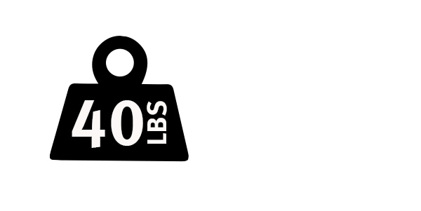 A full Jerry Can weighs 40lbs